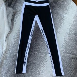 NWT Justice leggings. Size 8. High Waist. Black & White.